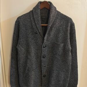 Men's Gray Shawl Collar Sweater